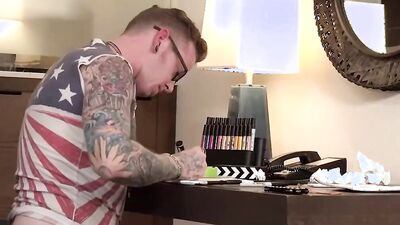 Lovely blonde sucks stepbrother's prick and gets bonked on the couch