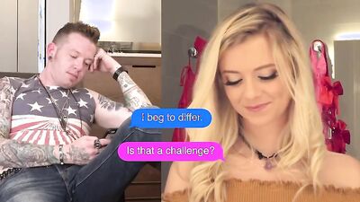 Lovely blonde sucks stepbrother's prick and gets bonked on the couch