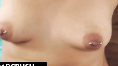 Latina cutie is filmed POV-style while giving a nice blowjob