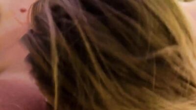 Blonde cock-teaser blows her lucky stepdad and fucks with him