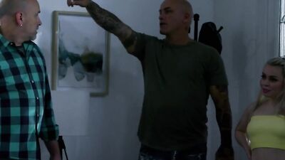 Inked blonde is making out and fucking with a horny dude