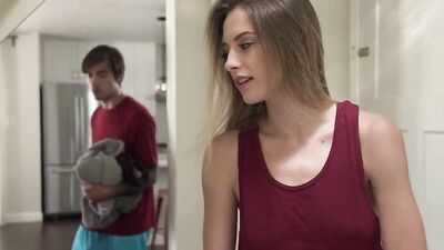 Blonde cutie is poked in that shaved kitty in homemade video