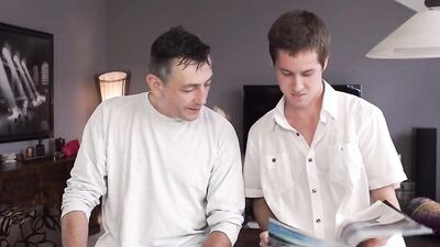 DADDY4K. Classy blonde analyzed by BF's skilled dad next to relaxed guy