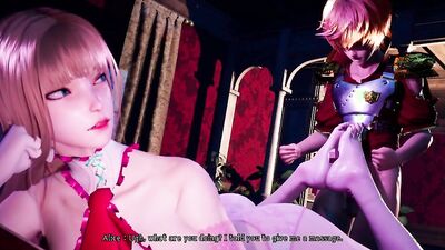 3D cartoon shows busty blonde giving footjob and getting fucked