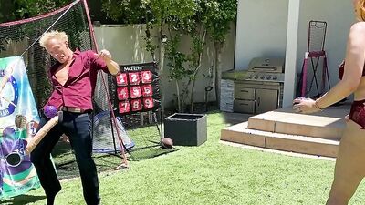 Bootylicious redhead MILF is playing kinky games with a dirty neighbor