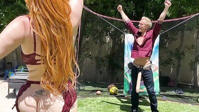 Bootylicious redhead MILF is playing kinky games with a dirty neighbor