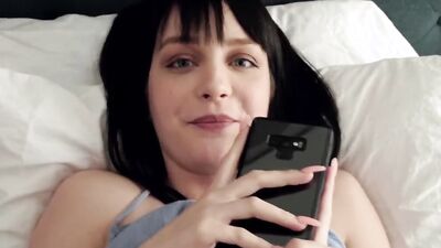 POV sex video shows marvelous brunette getting a hard cock