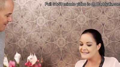 Classy brunette blows her horny man and fucks in the bedroom