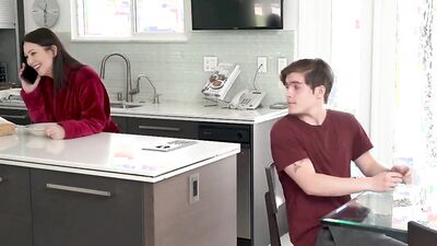 Charming MILF seduces her stepson and rides his hard cock