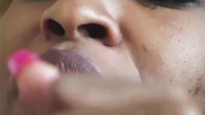 Spicy black chick blows white guy and gets fucked in the ass
