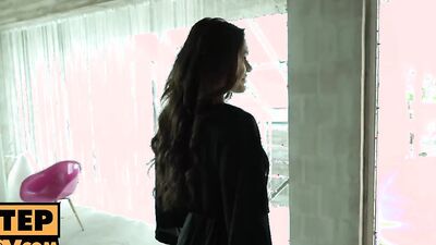 Cock-hungry brunette fucked in all holes by hung guys