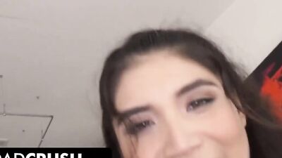 Sweet brunette girl gets a firm cock in a POV-style video
