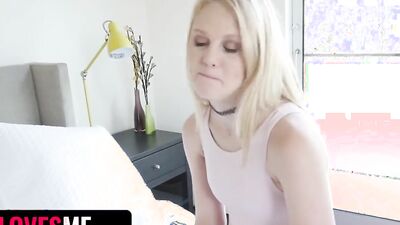 Juicy blonde sucks a black dick and enjoys taking it deeply