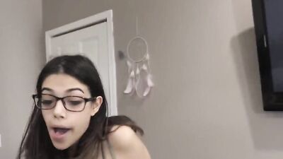 Nerdy girl polishes dick and gets shagged in a POV scene