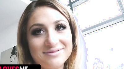 Cute girl is poked with a hard cock in a POV-style video