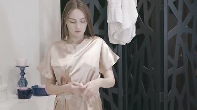 Petite chick is licked and fucked by a big-dicked stepbrother