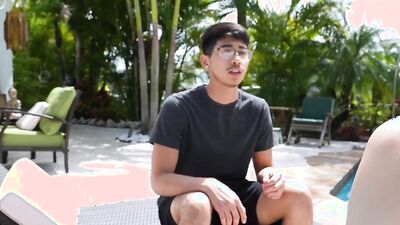 Blonde cutie Anna Claire Clouds fucks with a nerdy stepbrother