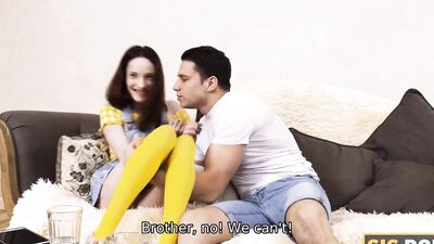 Horny lad plays with stepsister's ass while fucking her deeply