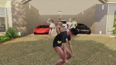 3D sex cartoon shows busty girls getting fucked hard outside