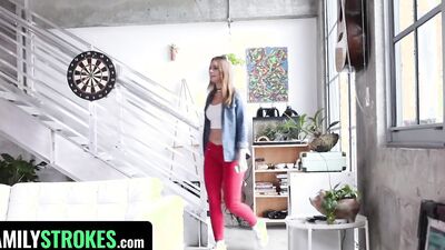 Daisy Stone and her horny man are fucking on the couch