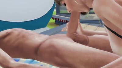 3D sex cartoon shows some horny girls getting fucked outside