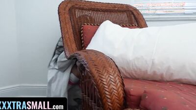 Petite girl Sadie Pop is spanked and fucked by big inked brute