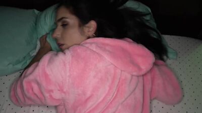Amazing brunette Tia Cyrus plays with a massive cock in POV video