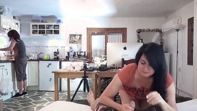 Dirty MILF strokes that cock and gets jizz all over her tits