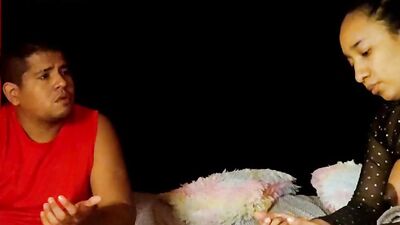 Latina amateur girl blows her man and sits on his cock