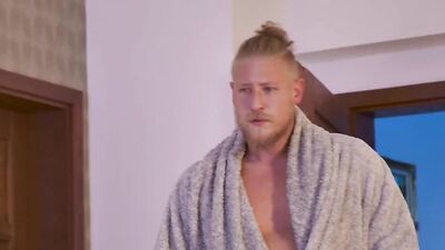 Two horny dudes are fucking slutty blonde stepmom Aubrey Black
