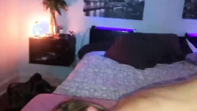 Amateur blonde polishes that big black cock and rides it nicely