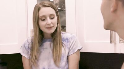 Slutty blonde Laney Grey is shared between two guys in 3some