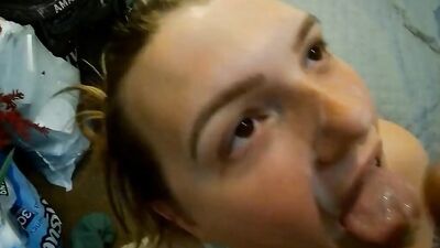 Pretty amateur girl sucks that dick like a pro in homemade video