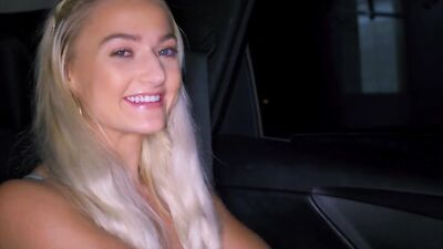 Juicy blonde sucks a hard black cock and gets shagged