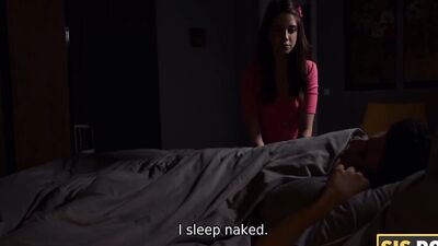 Cute brunette girl is fucked hard in that nice shaved pussy