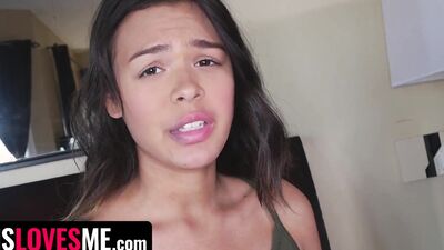 POv sex video shows Kat Arina sucking and riding hard cock