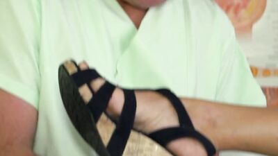 Short-haired slutty MILF gets a hard cock up her asshole