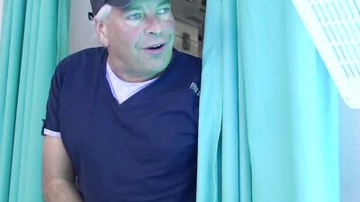 Dirty old man fucks a foxy blonde girl in this HC video