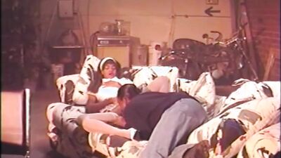 Classic porn video shows a spicy black girl getting black cock