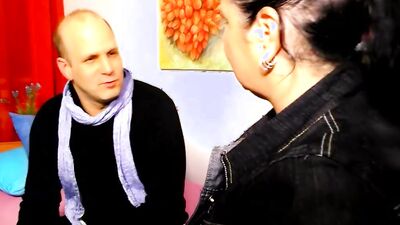 Curvy woman and her partner are fucking at the porn casting