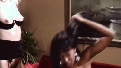 Black couple and blonde fucking in this vintage porn threesome