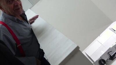 Old man and twink are fucking two MILFs in this 4some
