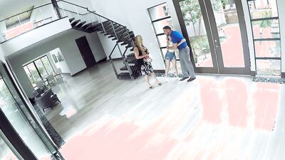 Juicy blonde Lilly Ford sucks and rides that hard pecker