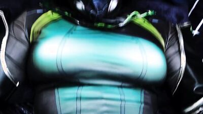 Girl is bound in latex and fucked by a kinky man