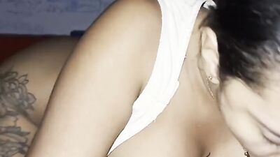 Busty Latina sucks dick and speads legs to be fucked