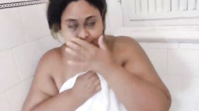 Chubby Latina takes a shower and goes down to suck a dick
