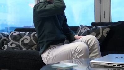 Blonde Brit Amber Deen Catches Him Wanking Then Rides His Dick