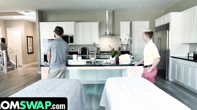 Two lovely girls ended up fucking with those kinky masseurs
