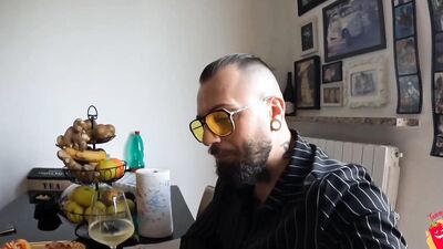 He fucks the neighbor and the wife masturbates (Natural Boobs)