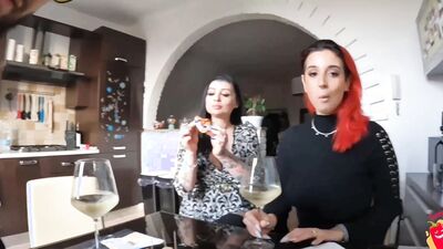 He fucks the neighbor and the wife masturbates (Natural Boobs)